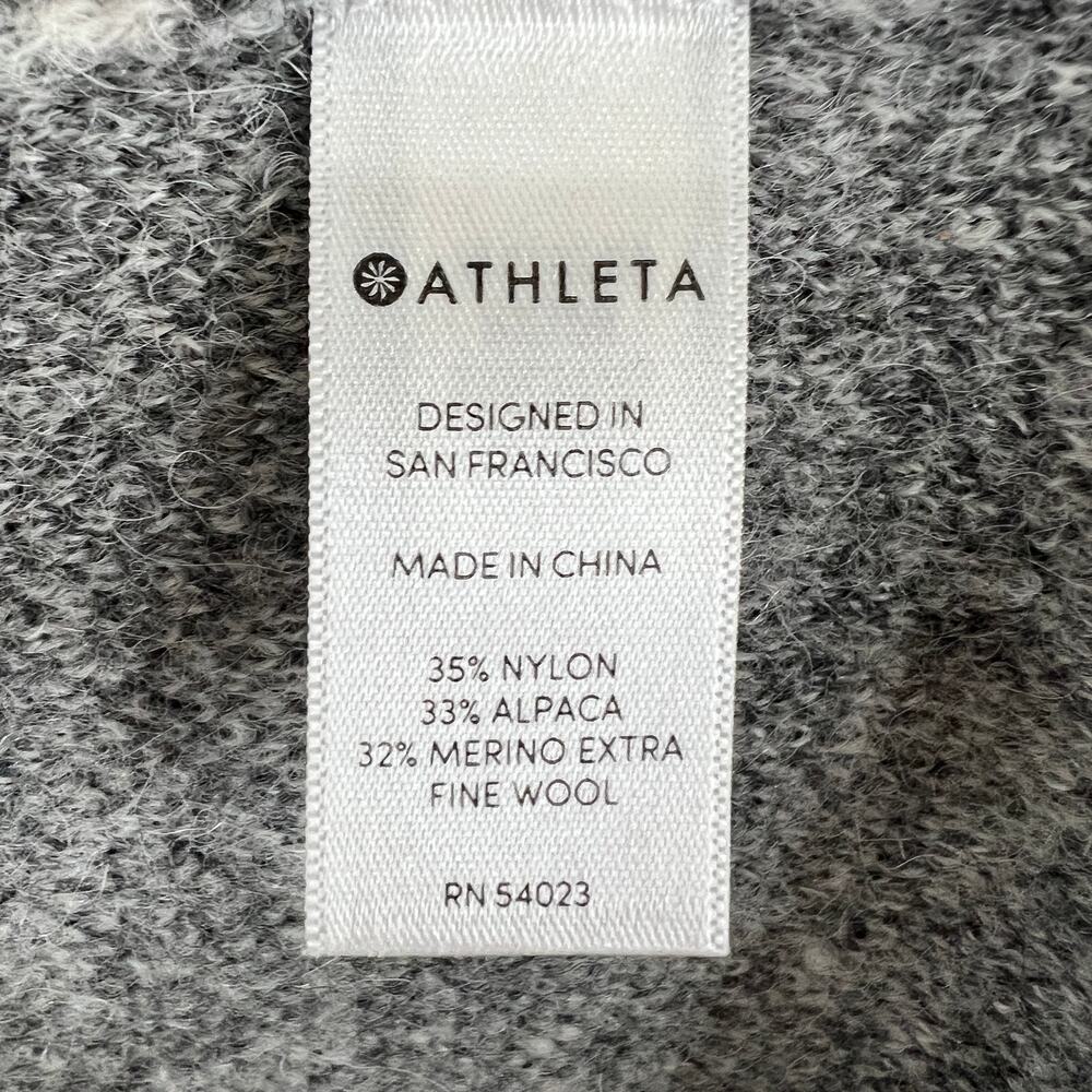 ATHLETA Grey Camo Undercover CYA Sweater Merino Wool Alpaca Pullover Travel M - Picture 6 of 7